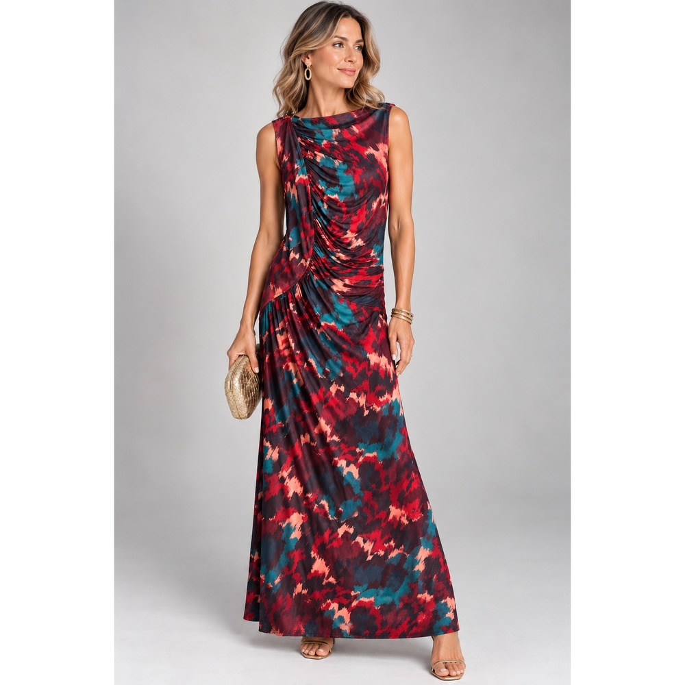 NWOT Ulla Johnson Livia Ruched Abstract Print Maxi Dress P 00/0 $520